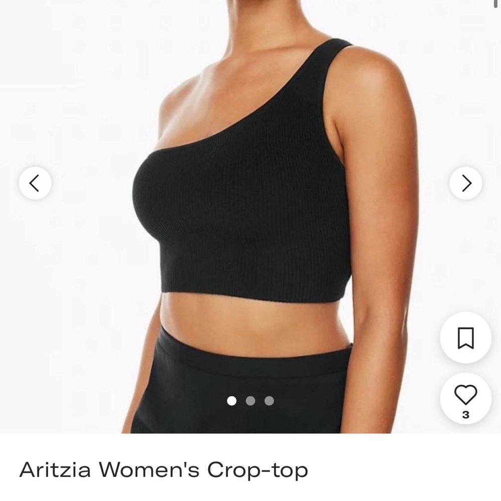 Aritzia Babaton Black One-Shoulder Crop Top Size Large
